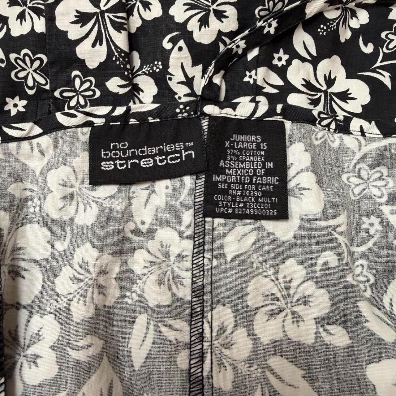 Y2K No Boundaries Stretch Navy White Hawaiian Floral Tank Top Dress Juniors XL