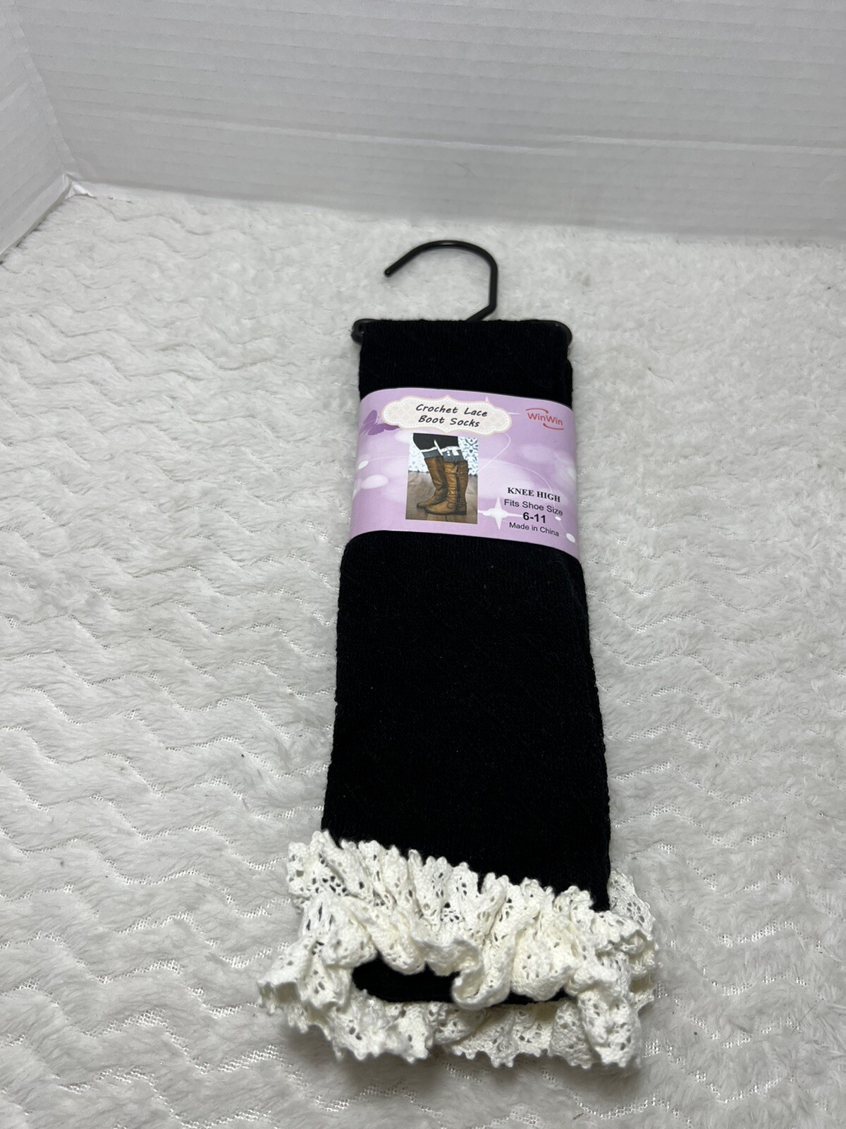 WinWin Women’s Crochet Lace Boot Knee Socks 6-11 Shoe Sz. Choose Color