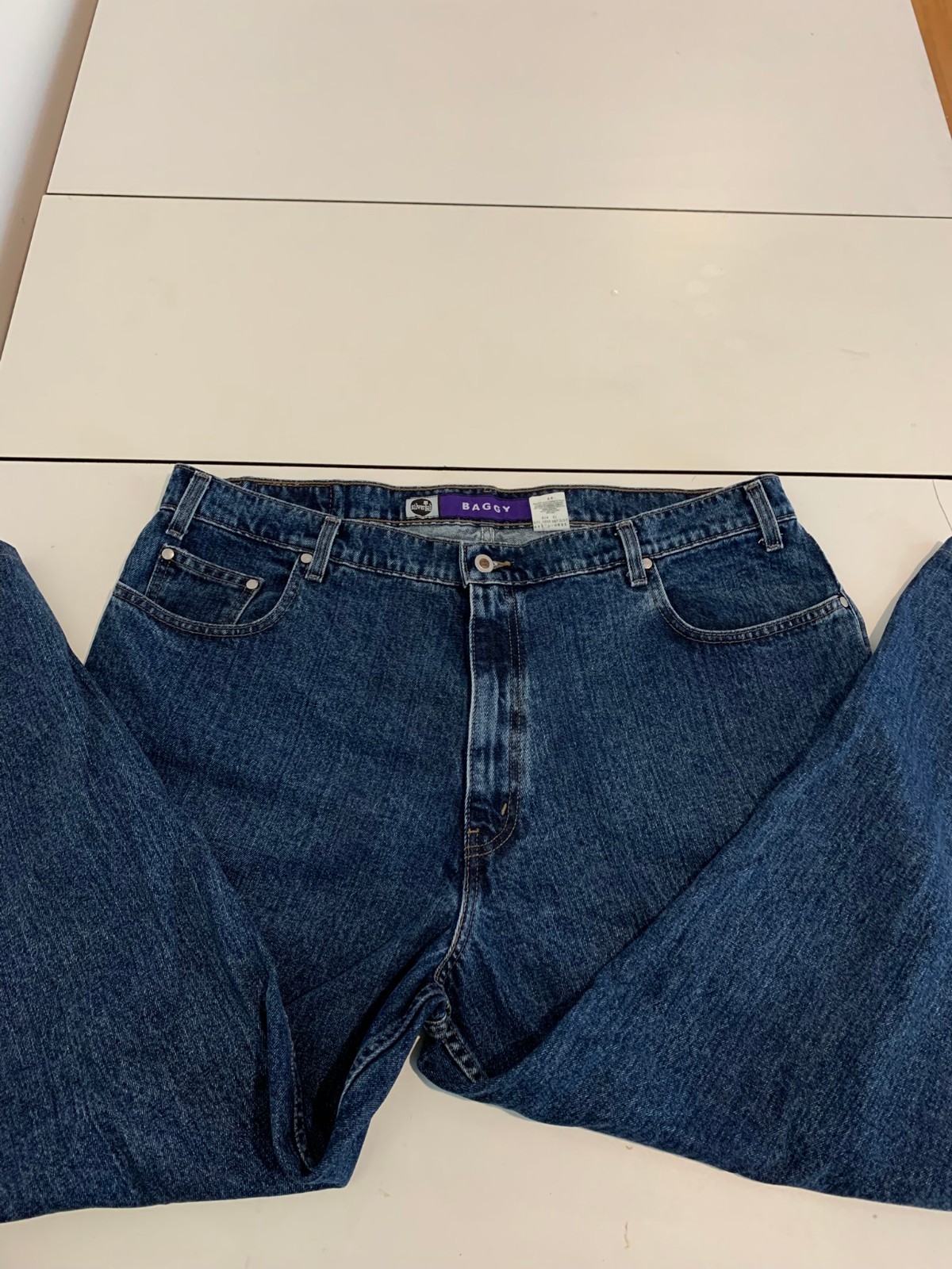 Vintage Levi’s Silvertab Jeans 42×27 Blue Baggy Y2K Skater Loose Grunge Tapered