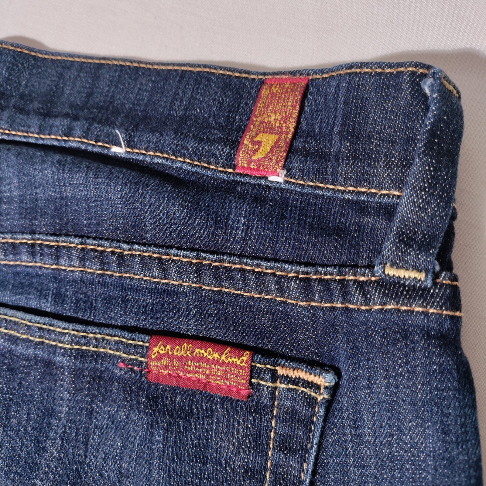 7 For All Mankind Slim Straight Jeans Size 30 (30.5″x26″ Actual) Made in USA