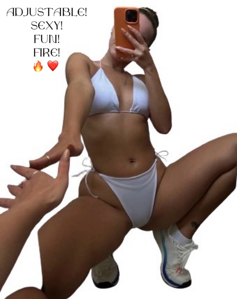 White String Bikini Thong Sexy Adjustable Hot Cheeky Two Piece