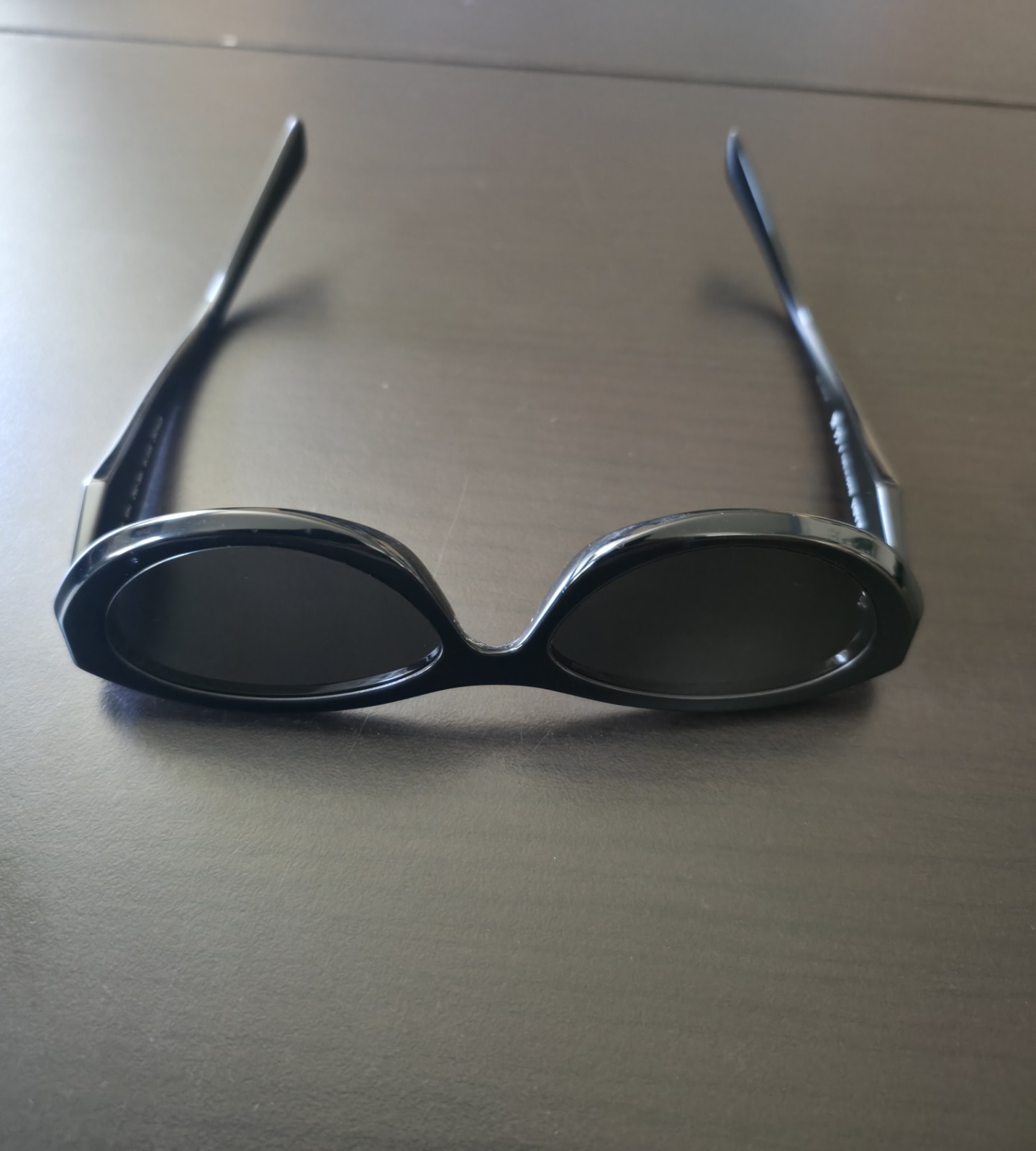 Prada SPR 287 Women’s Black Oval Sunglasses Black Lens 145mm Temple
