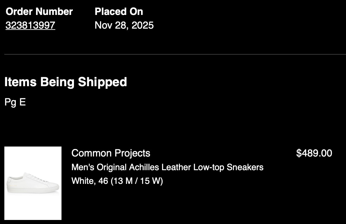 Common Projects Achilles Low White EUR 46 US 13
