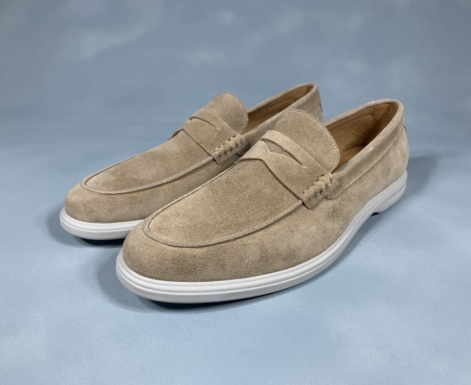 Peter Millar Crown Crafted Excursionist Penny Loafer Sand MF25XF09 Men’s 11