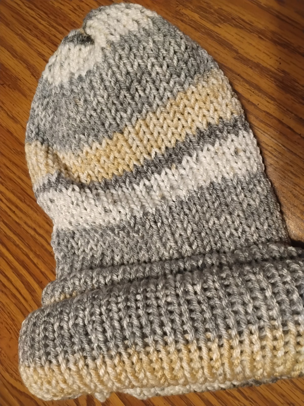 Warm Winter Reversible 2-layer Slouch Hat Beanie Gray, Tan, Large, One Size