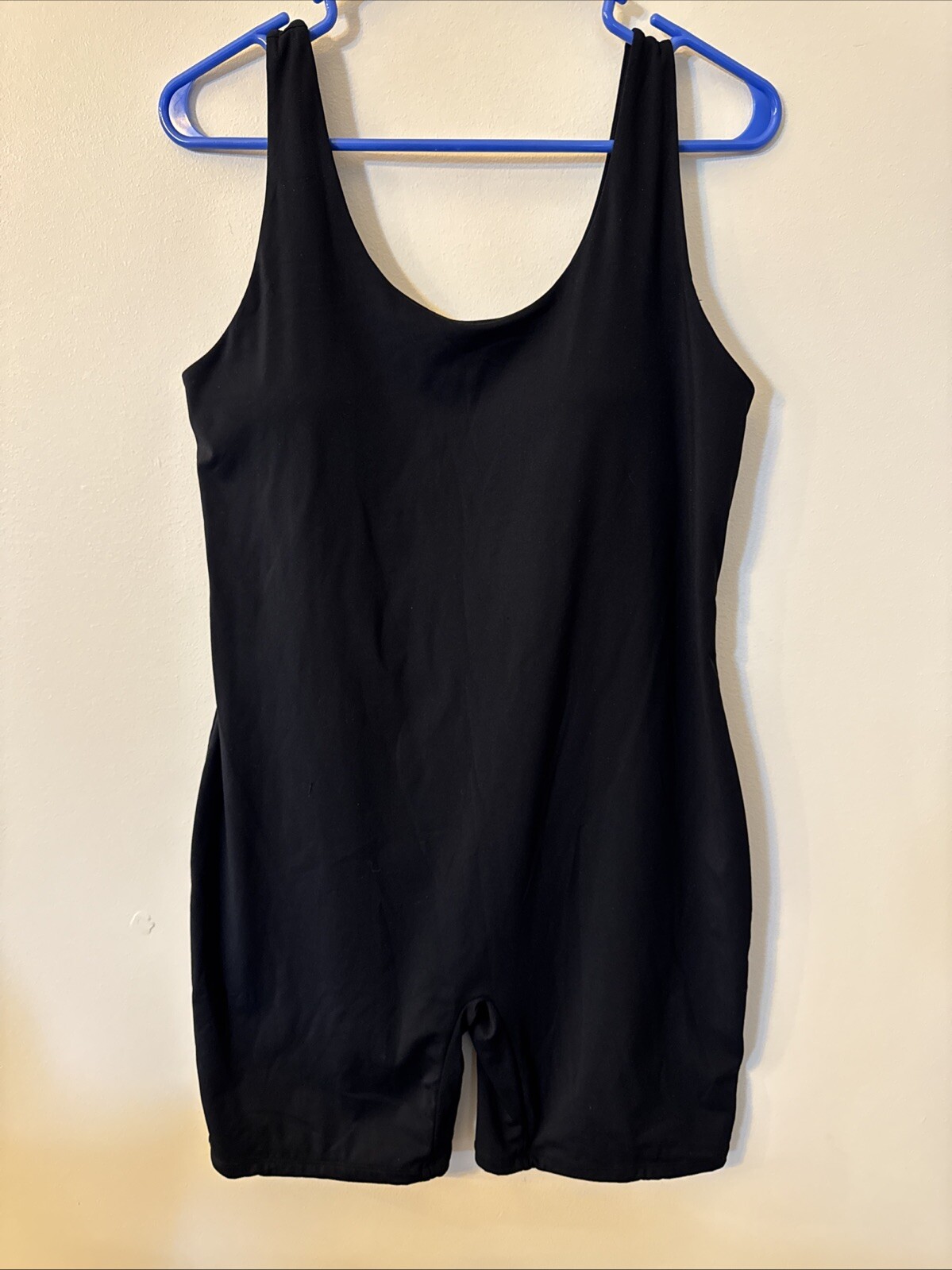 Women’s Black One Piece Short-all Size Large 80% Nylon, 20% Spandex