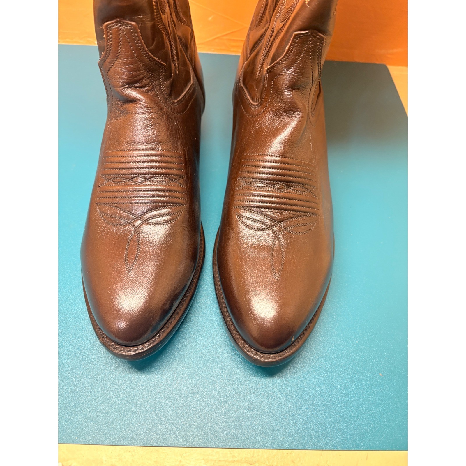 Dan Post Mens 8.5EW Antiqued Tan Round Toe Western Cowboy Boots DP2111R NEW