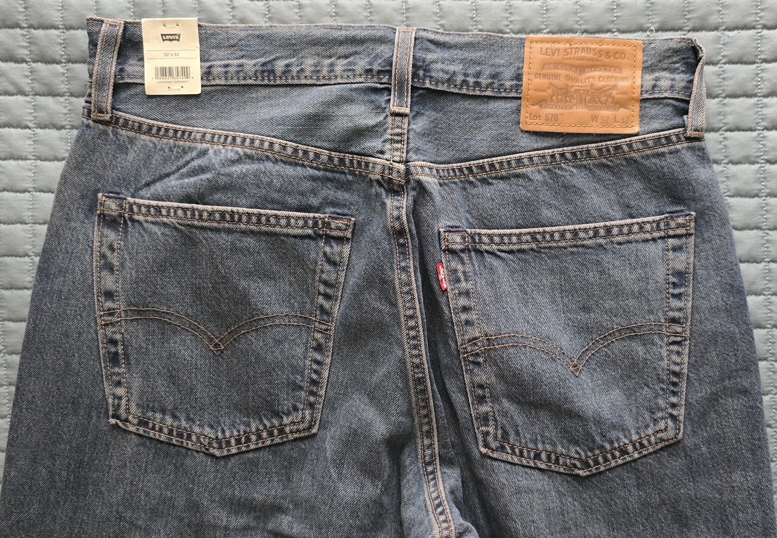 NWT Levi’s Premium 578 Baggy Denim Jeans Mens 32×32 Blue Cotton Wide Leg Pants