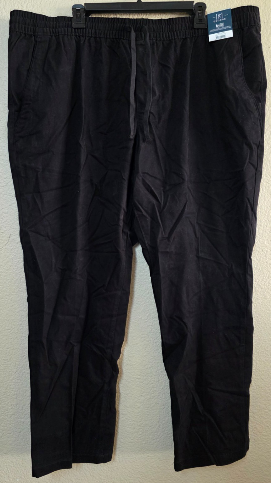 George Men’s Black Soot Twill Jogger Pants Size 2XL (44-46) BRAND NEW