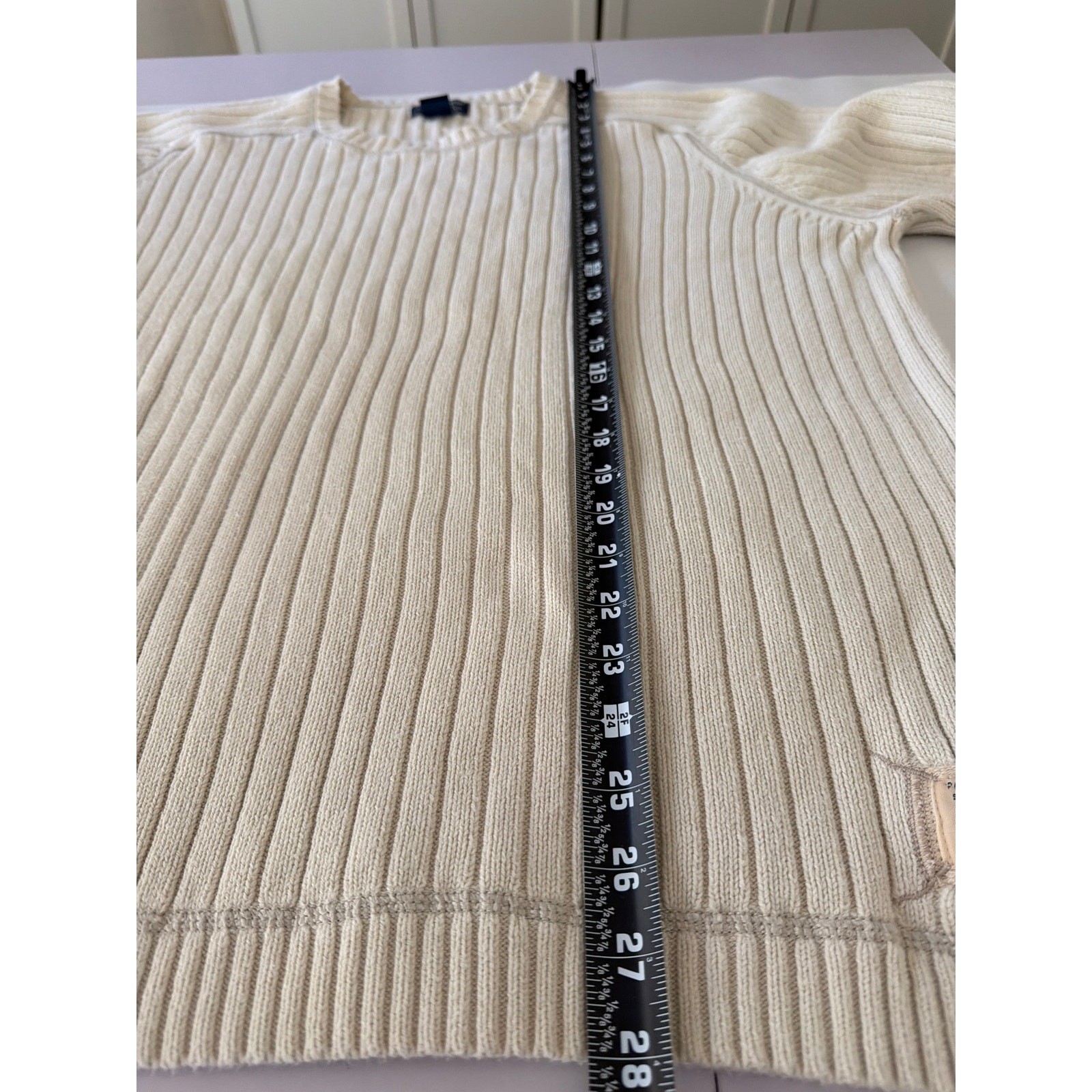 Vintage 90s Y2K Polo Jeans Co Ralph Lauren Cream Cotton Rib Knit Sweater XXL