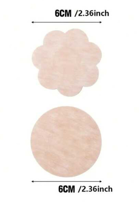 10pcs Boob Nipple Covers – Adhesive Flower or Round Shape Bra Pads Discreet