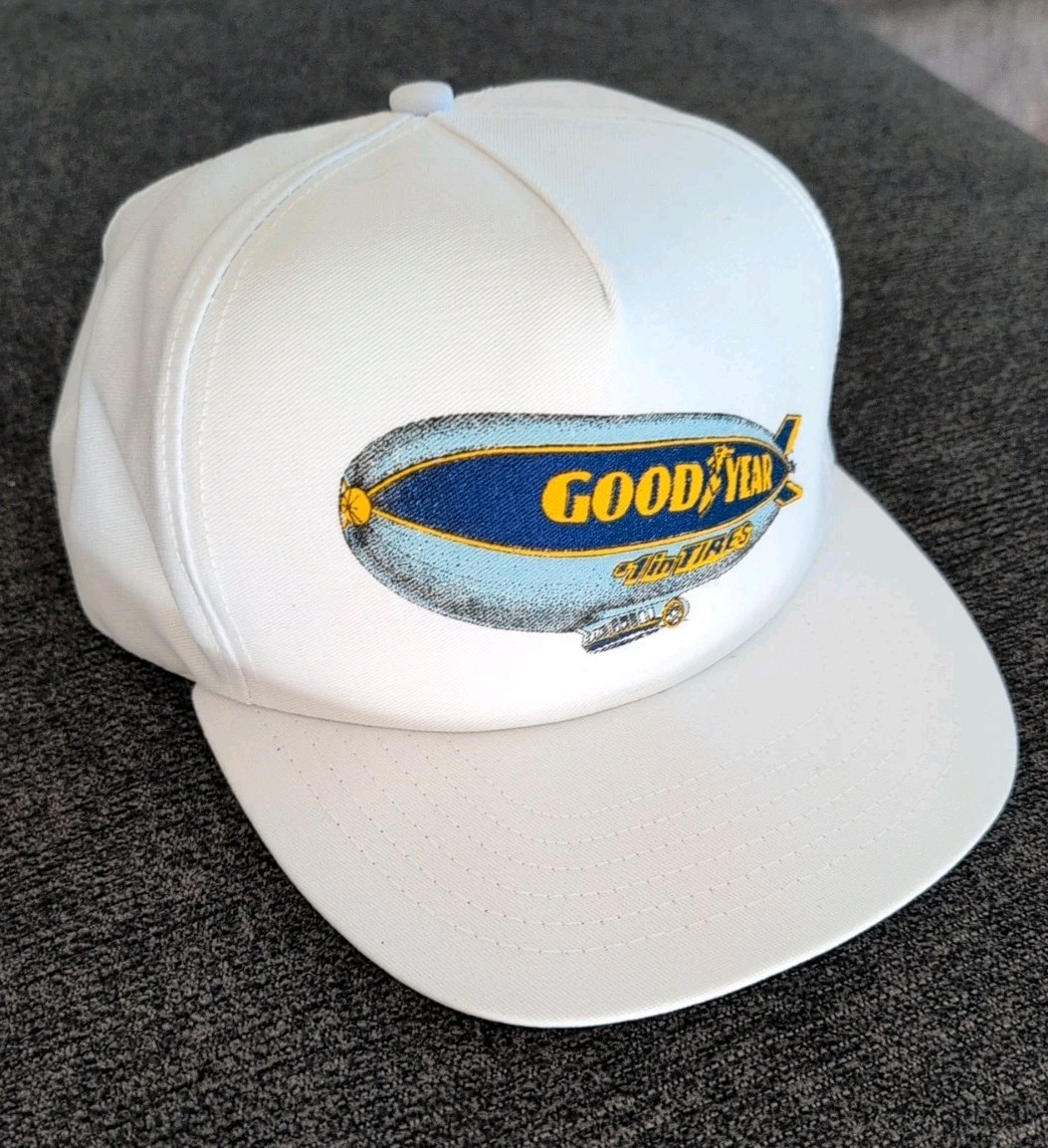 Vintage Goodyear Snap Back White Promo Baseball Hat, Never Worn, c. 1980s-1990s