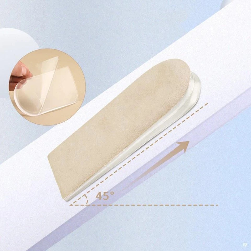 Shoe Insoles Invisible Height Increase Silicone Gel Heel Lift Taller Inserts Pad