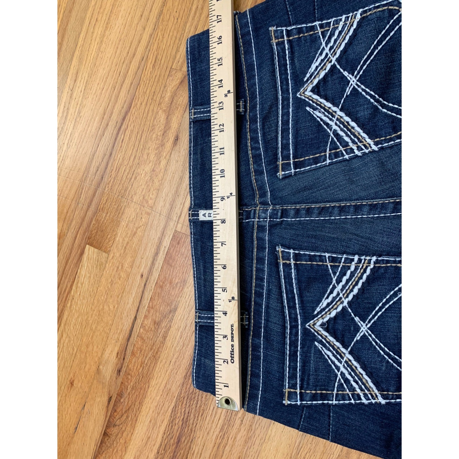 Ariat REAL Men’s Denim Dark Wash Bootcut Jeans 31R Contrast Stitch Stretch