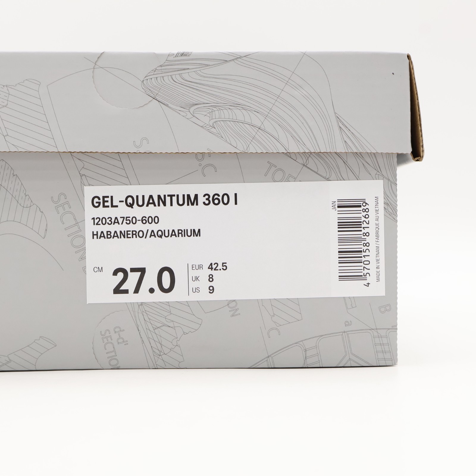 1203A750-600 Asics Gel-Quantum 360 1 Habanero Aqua (Men’s)