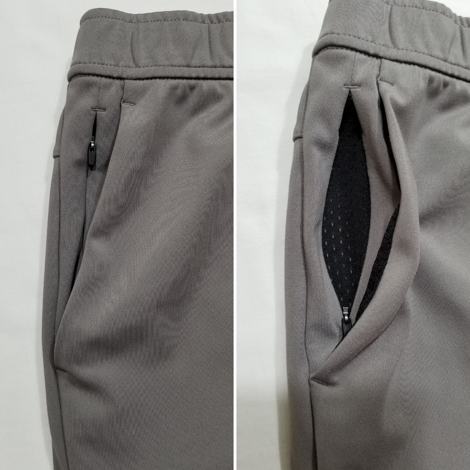 Z by Zella Men L Gray Activewear Straight Pants Pull On Elastic Waist Faux Fly