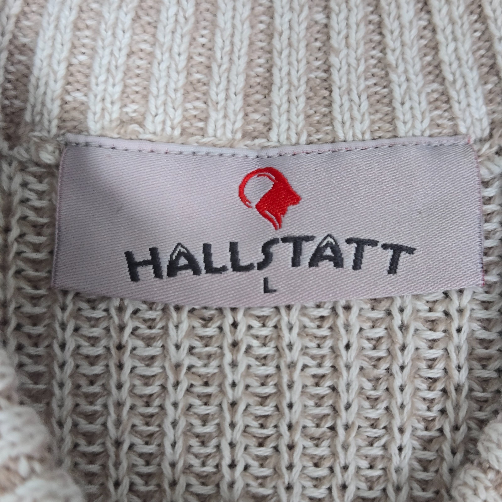 Hallstatt Men’s Shaker Sweater Size L Cloud Gray Long Sleeve Cotton Blend