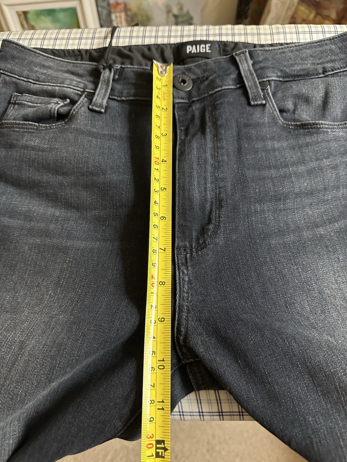 PAIGE women’s stretch high rise flare blue jeans denim cotton USA NWT size 30