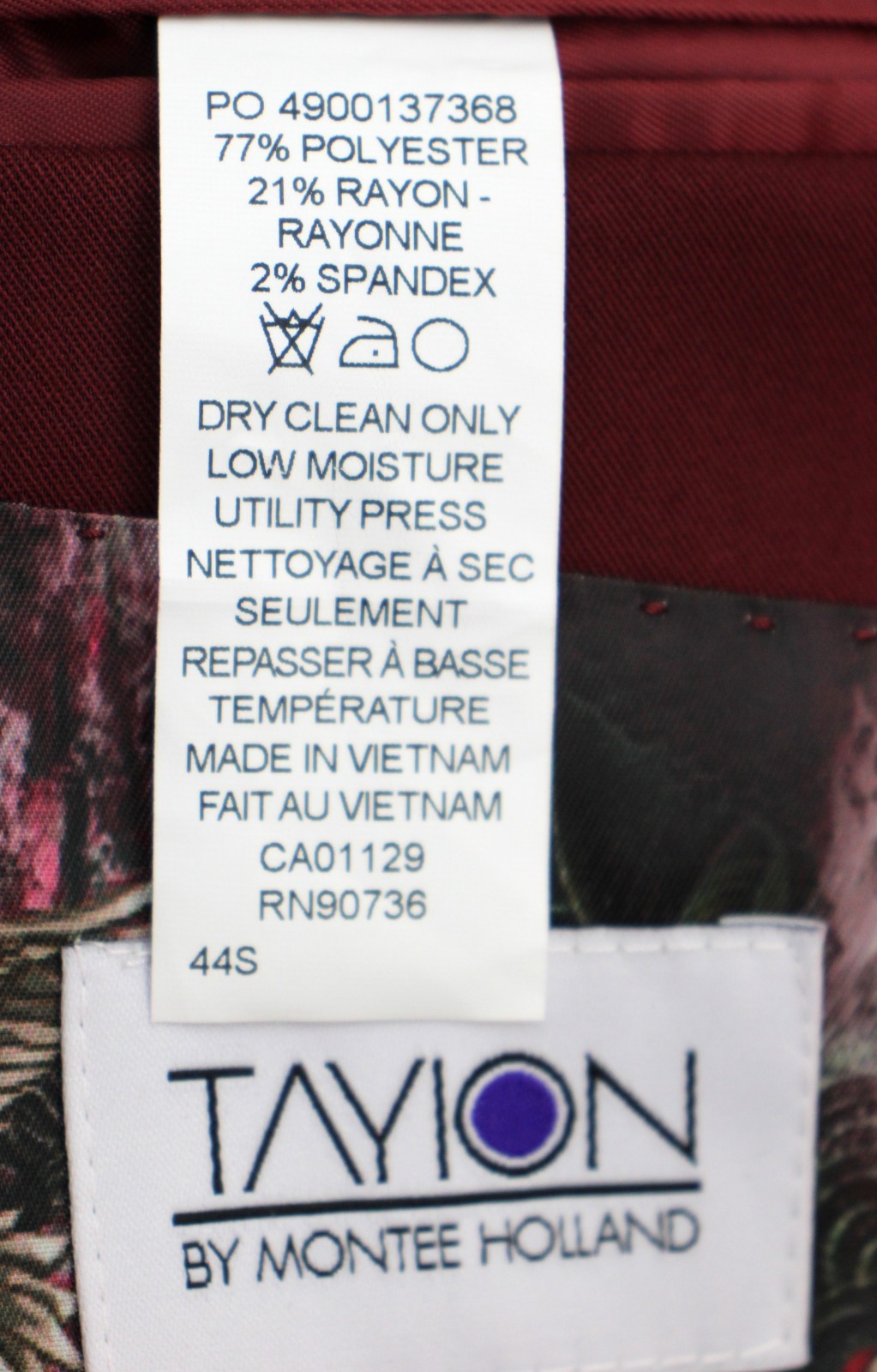 Tayion Suit Jacket 44 S Mens Red Solid Classic Fit Peak Blazer Sport Coat $360