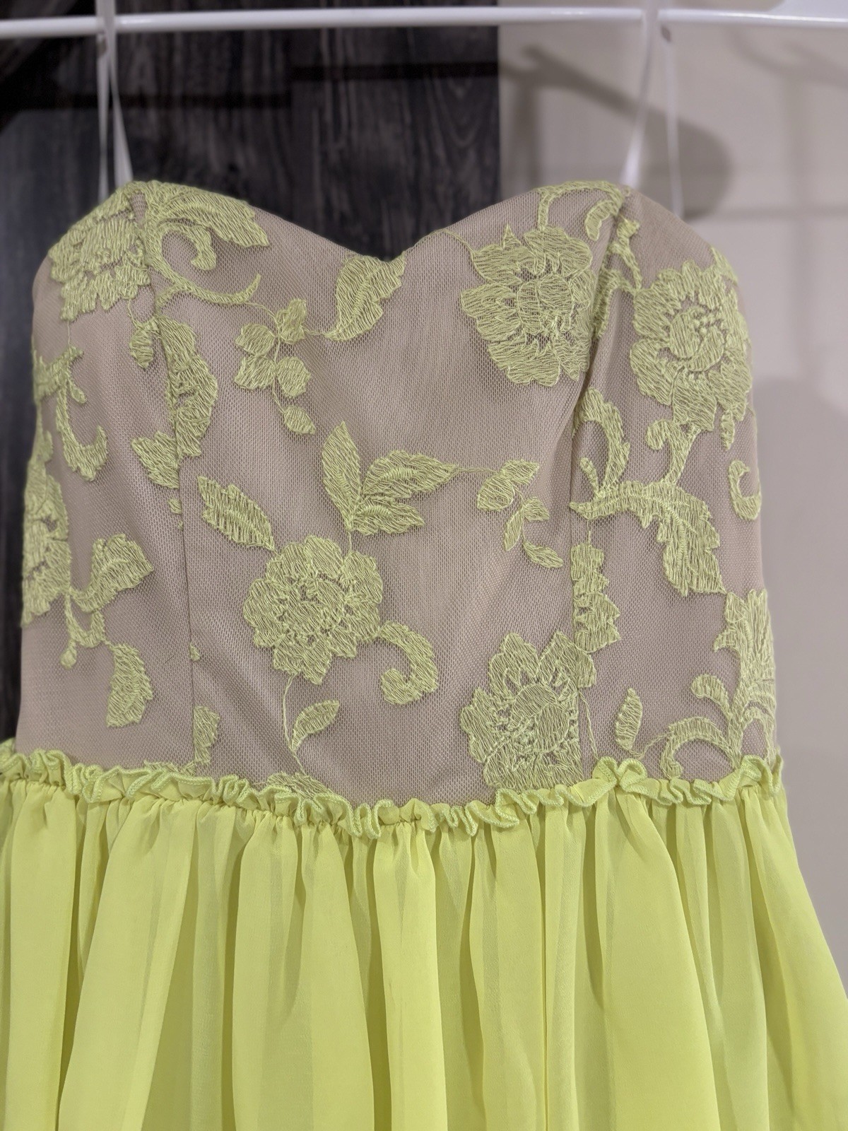 Y2K Fairy Grunge City Triangles Dress Women’s Sz 5 Yellow Sparkle Lace Layers