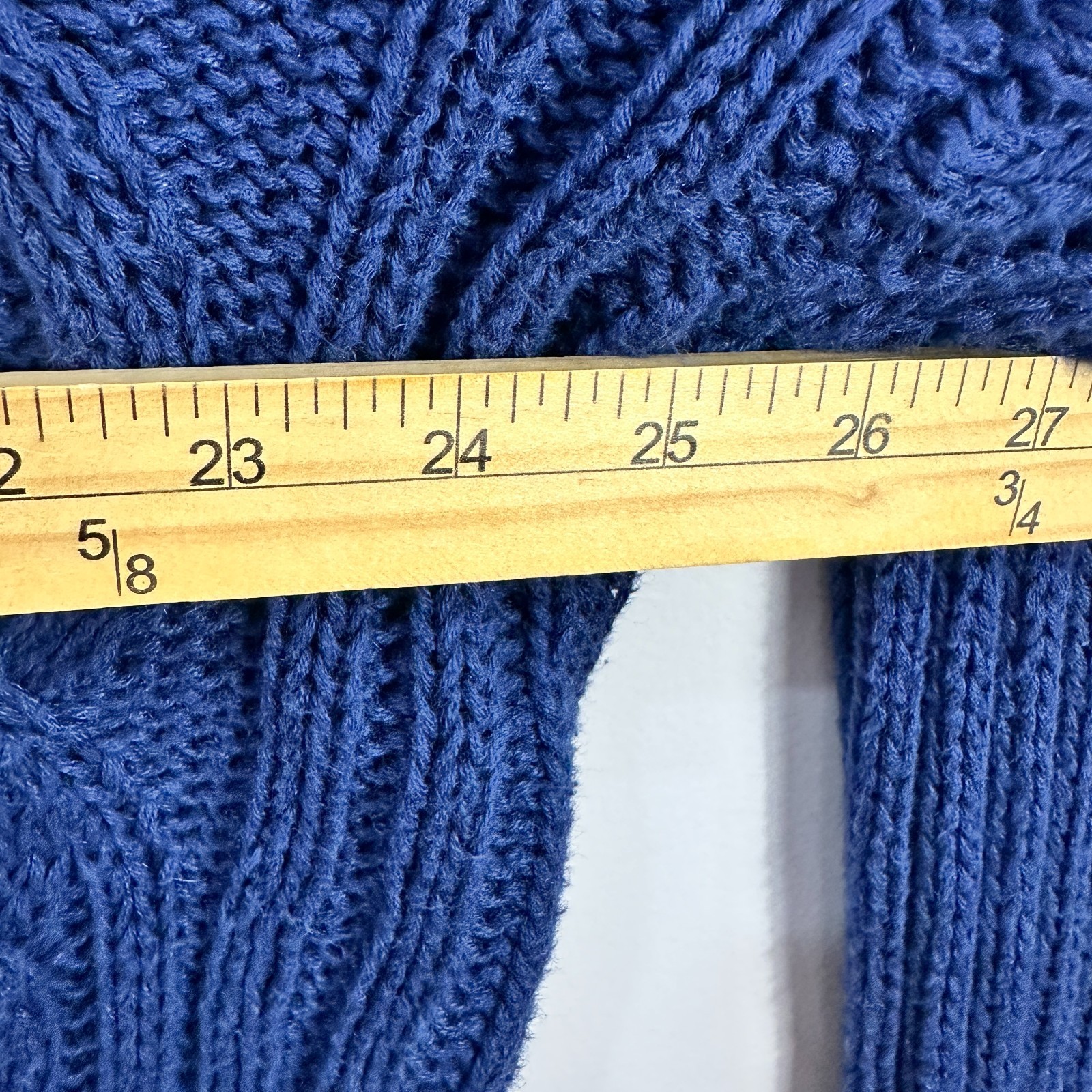 Vintage Cable Knit Sweater Mens Large St.John Bay Blue Fisherman Preppy Academia