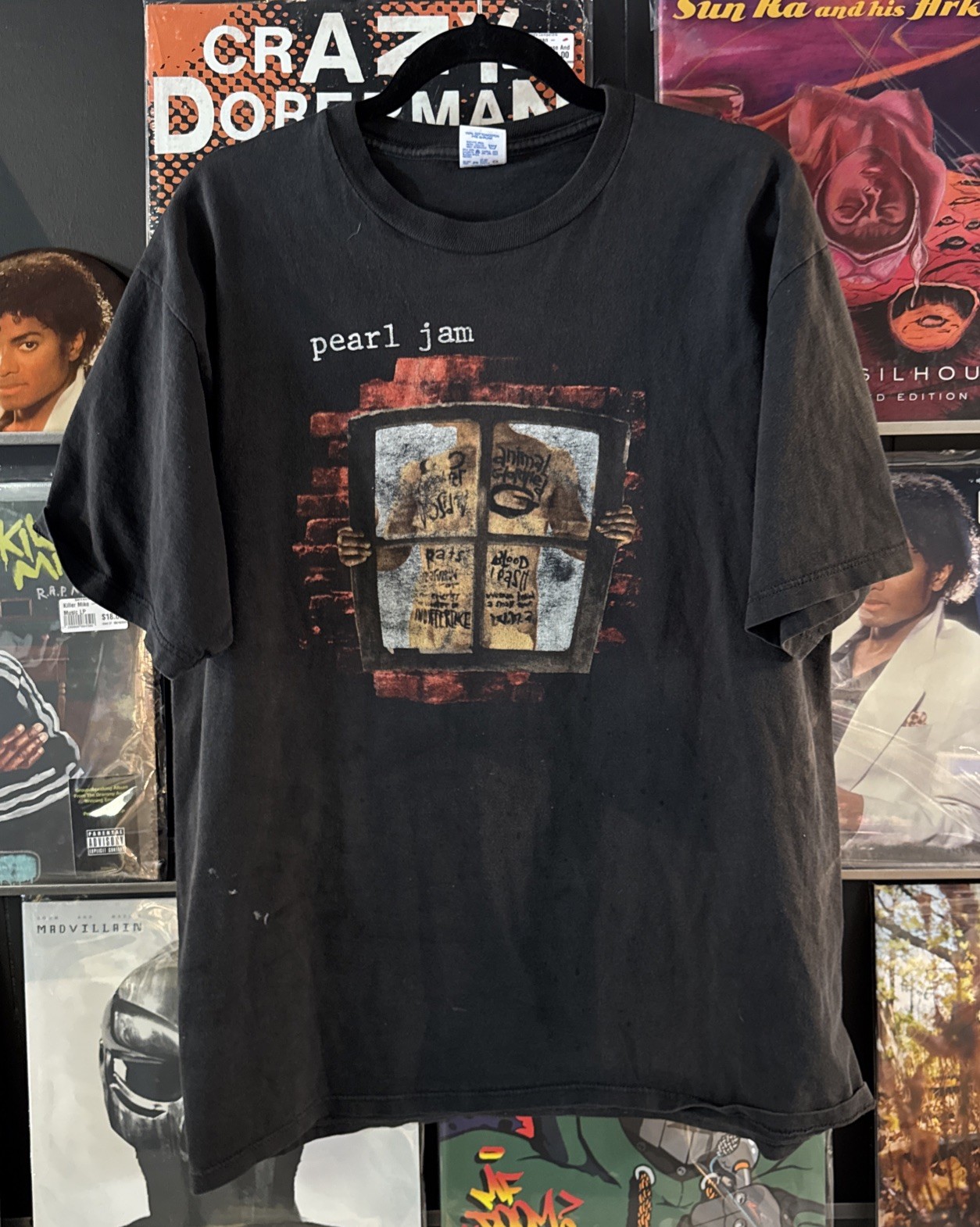 Vintage Pearl Jam Shirt XL Early 90s Window Pain Grunge Alt Rock Band