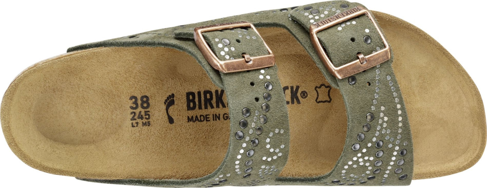 Birkenstock INJECTED RIVETS Suede Leather ARIZONA Khaki BNIB 1011318