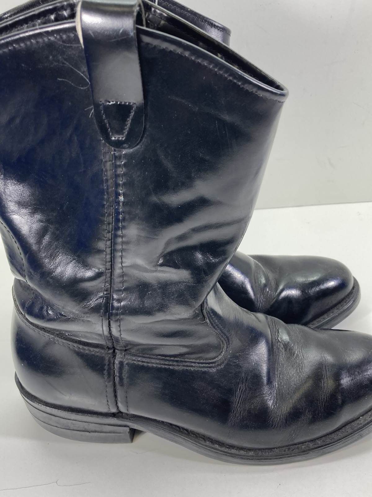 Iron Age Steel Toe Safety Roper Boots Men Size 9 EE Wide Black Leather Western