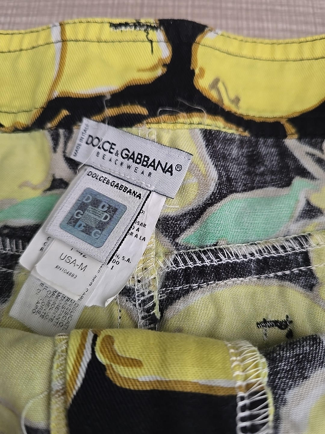 Dolce & Gabbana Beachwear Lemon Print Mini Skirt Size M Made In Italy Authentic