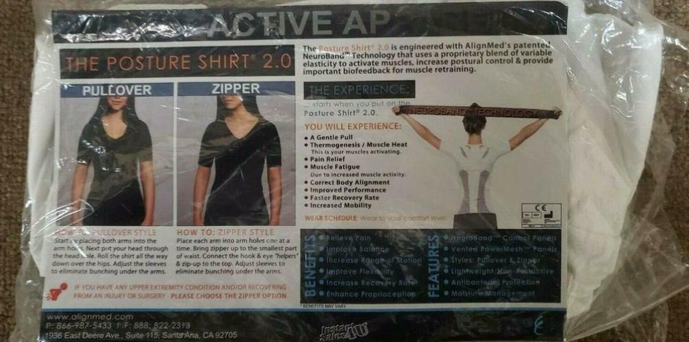 Women’s AlignMed Posture Correcting Shirt 2.0 Neuroband Technology White Medium