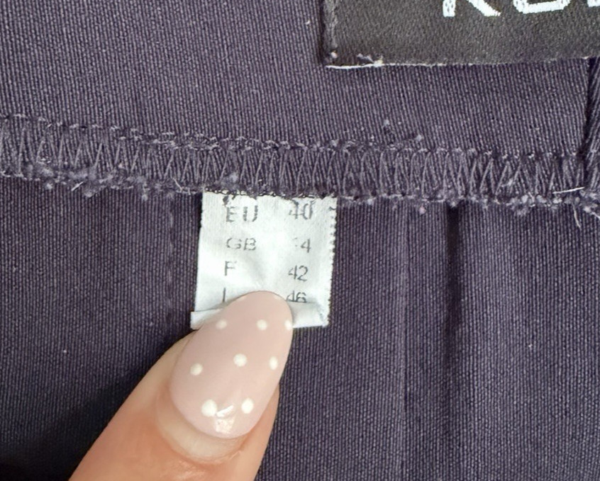 Robell Model Marie Trousers Navy Elastic Waist Pullover Crop Size 14 Work Travel