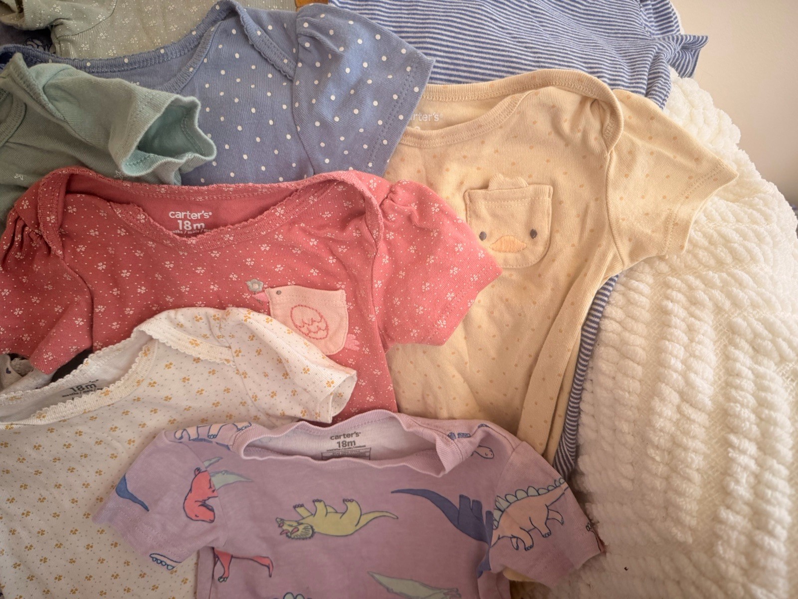 Carters Assorted Toddler Girl One Piece 18 Months, Short Sleeve, Lot Of 12