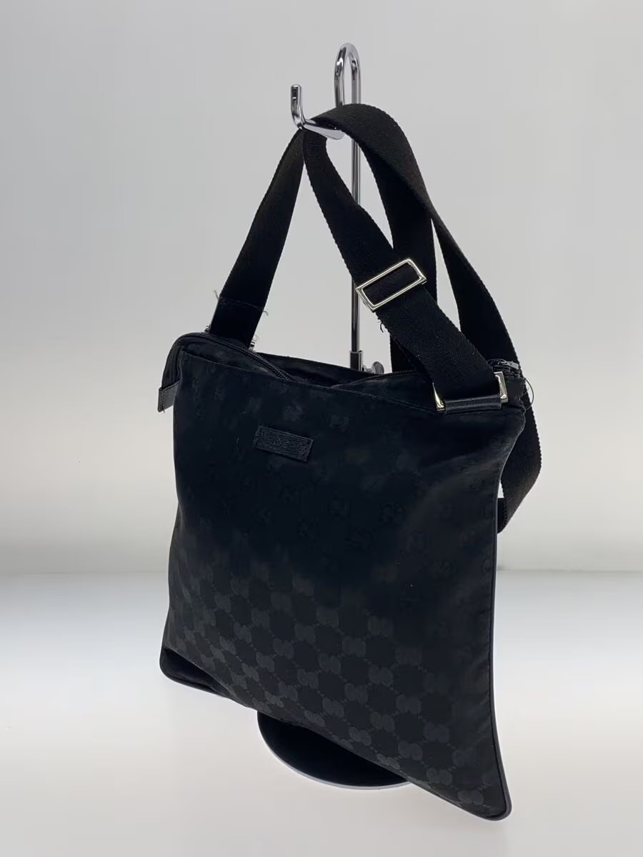 GUCCI Shoulder Bag GG Canvas Nylon BLK Allover