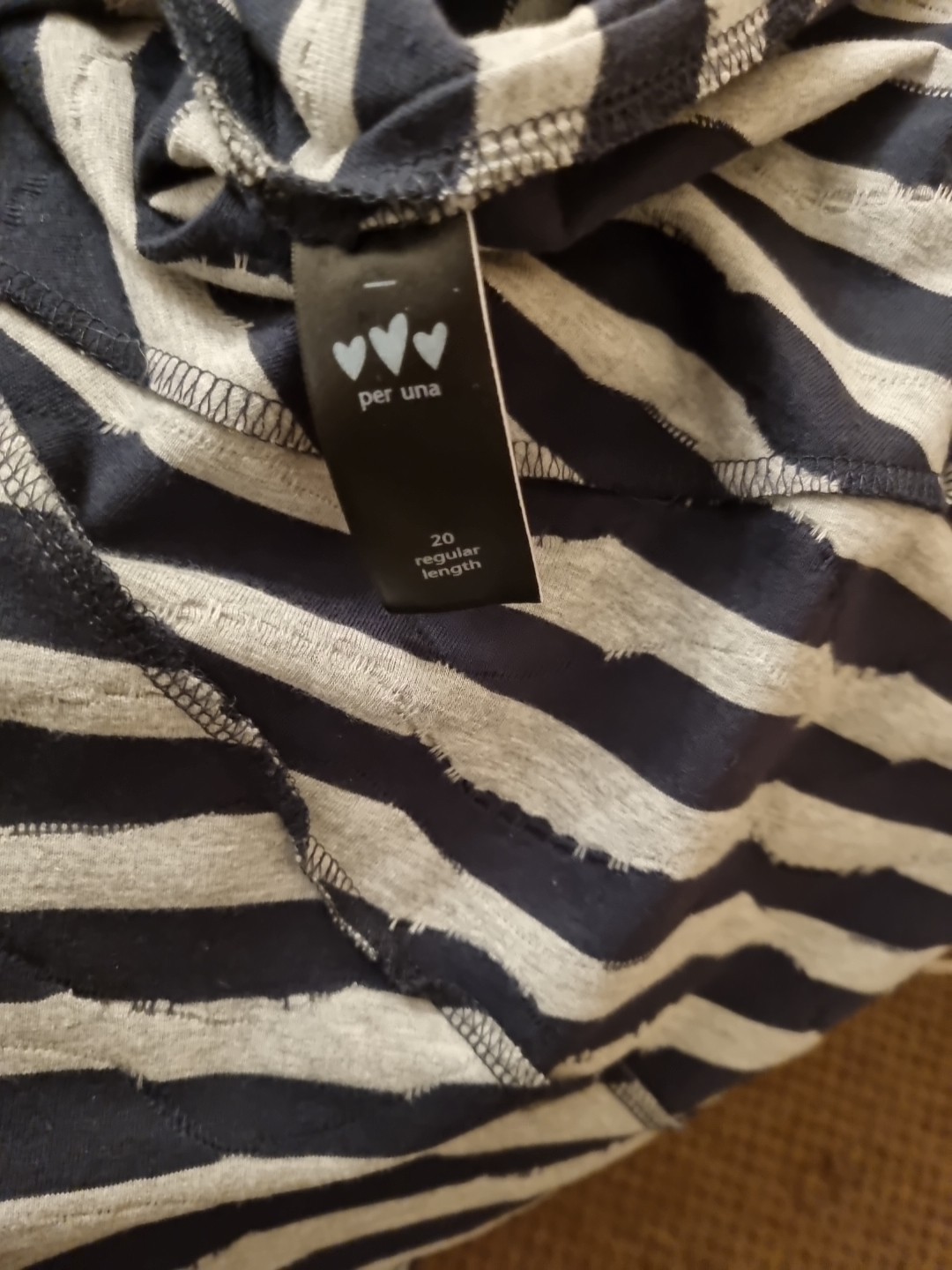 Per Una Black And Grey Striped Dress, Size 20r
