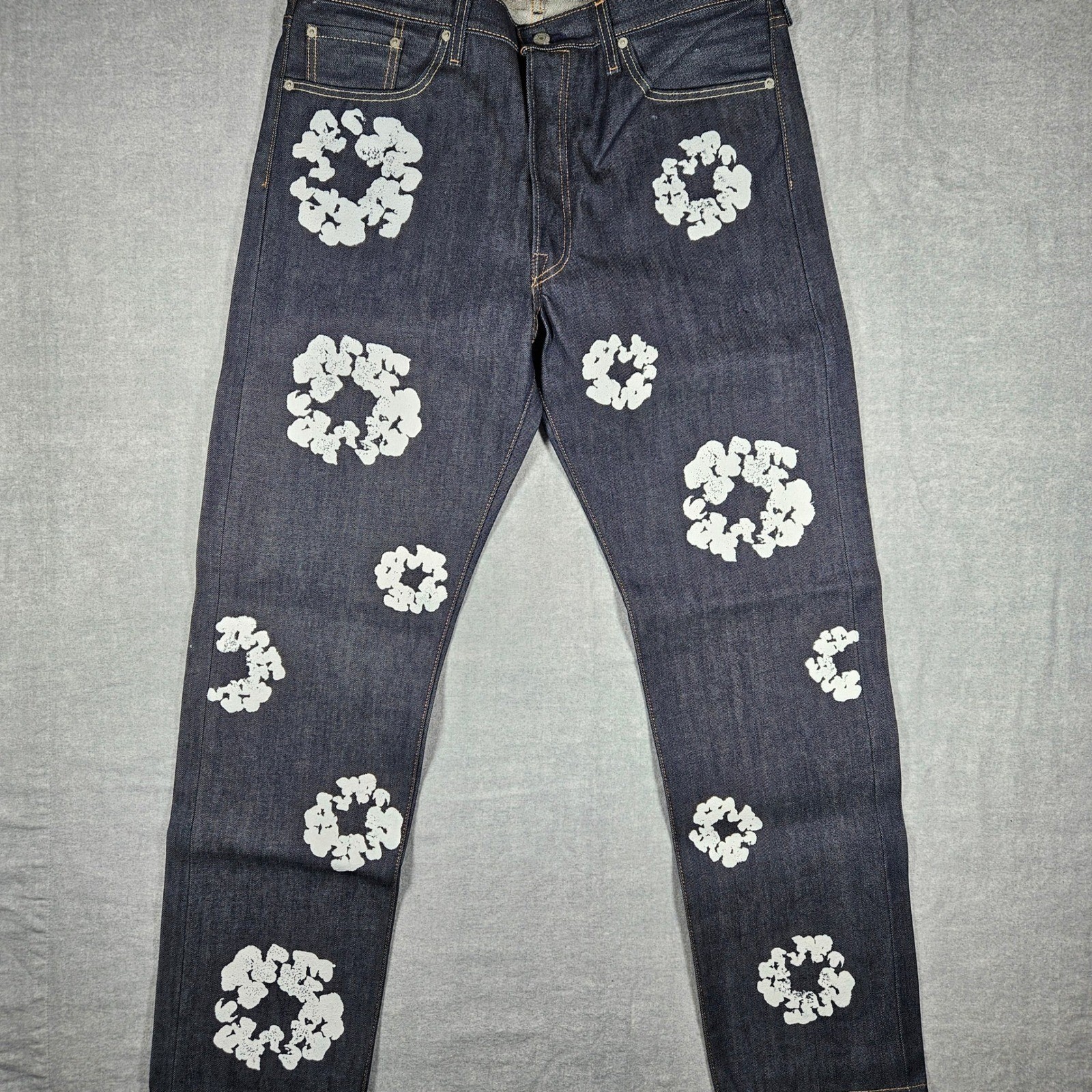Denim Tears x Levi’s 501 Colab Cotton Wreath Dark Indigo Jeans 36×34 Mens