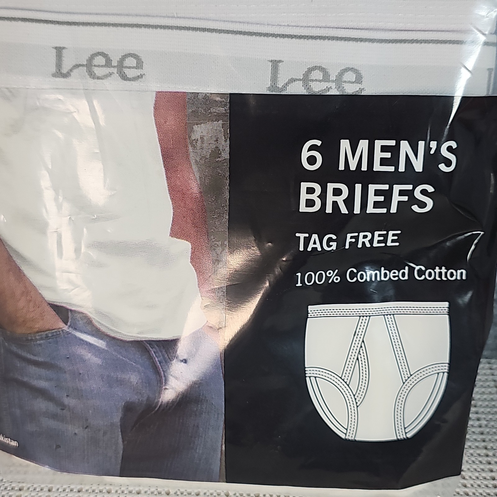 NEW IN PACKAGE LEE 6 MENS BRIEFS UNDERWEAR 100% Combed COTTON SIZE 36 Tag Free