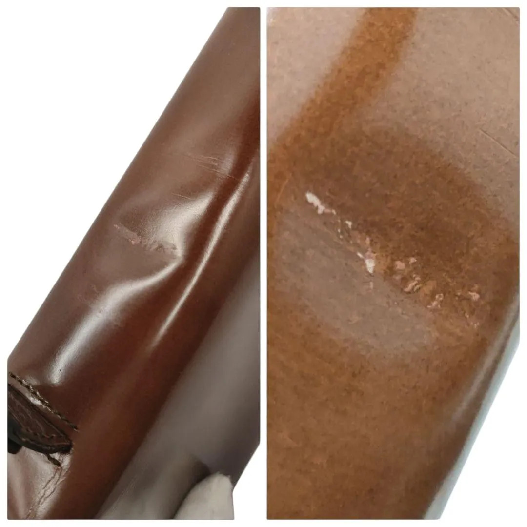 Prada Mini Leather Handbag Brown Tote Bag Purse Triangle Logo 8.6×4.9×2.0in