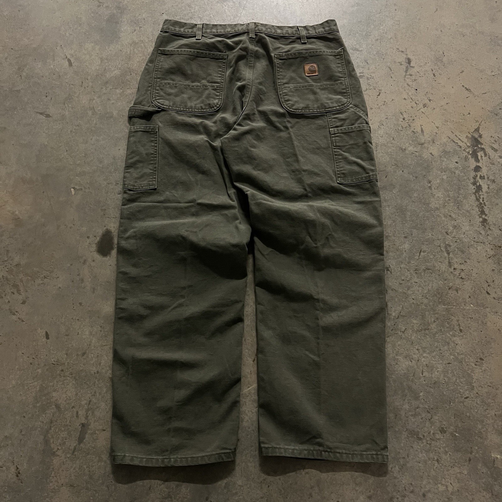 Vintage Carhartt Pants Men’s 36×30 B11 MOS Green Duck Canvas Carpenter Work