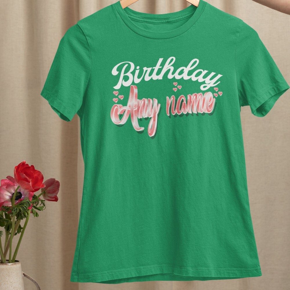Personalised Custom Your Name T-shirt Heart Family Friendship Birthday Gifts