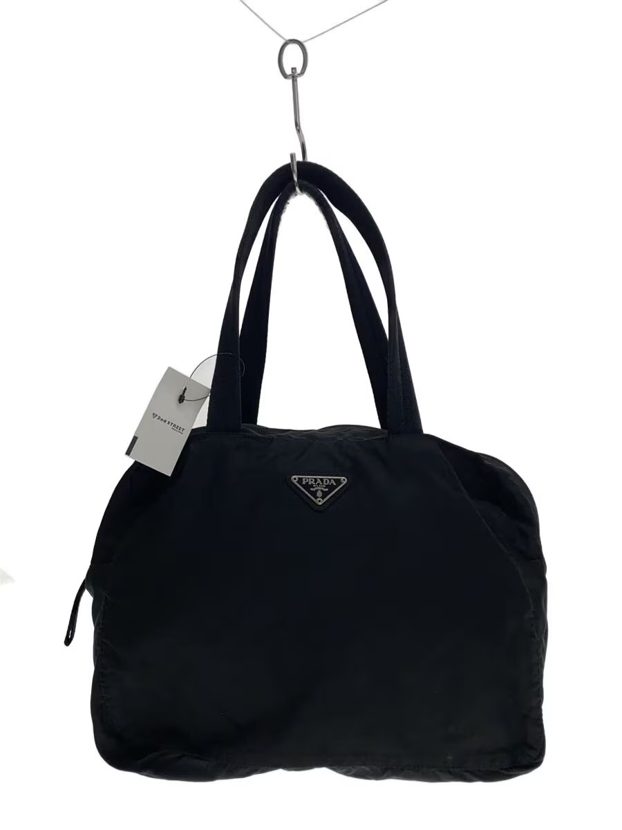 PRADA Triangle Plate Triangle Bag Nylon BLK