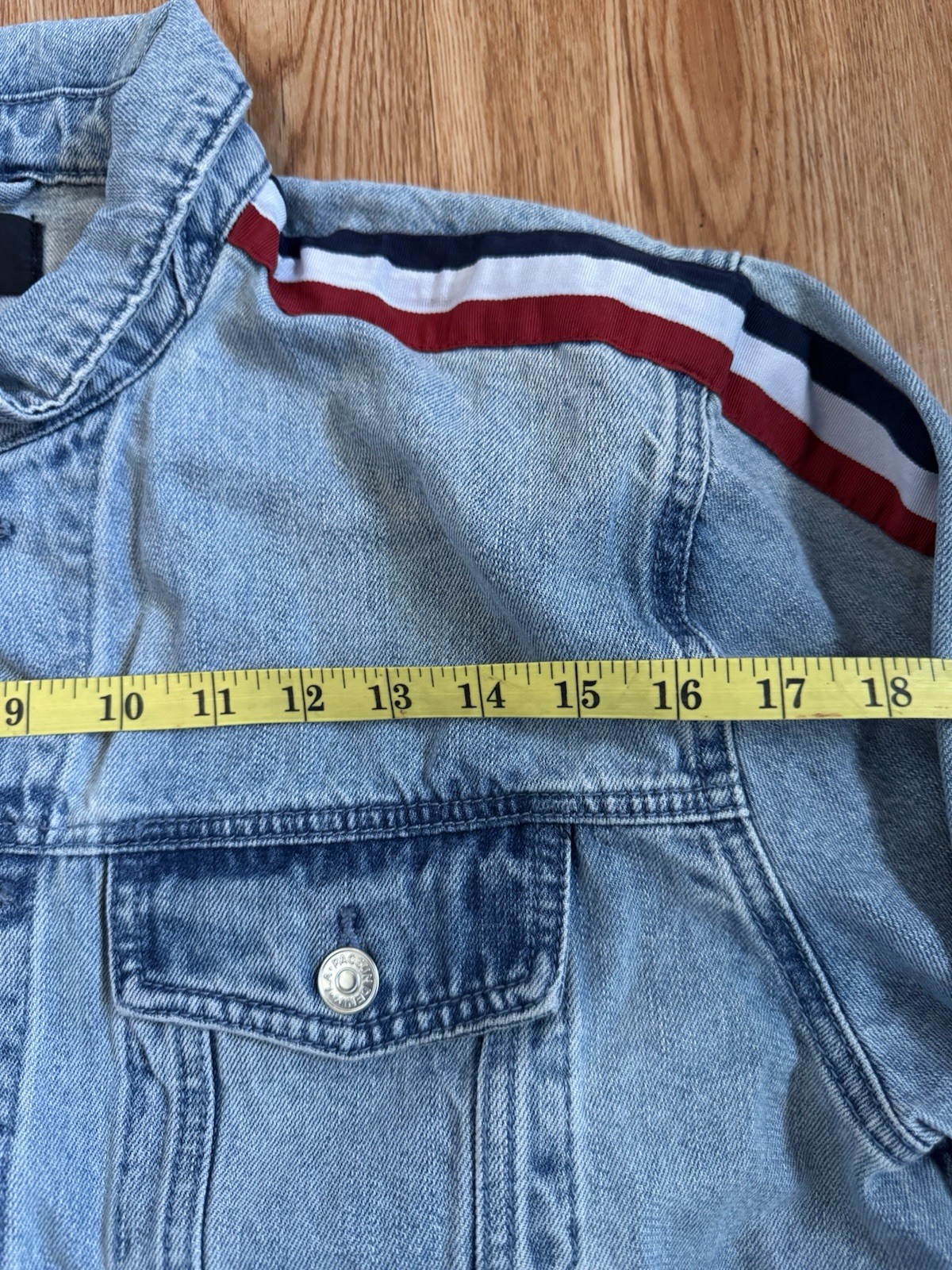 Pacsun Light Blue Denim Jacket With Stripes – Medium