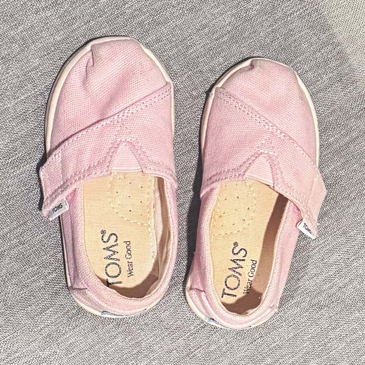 TOMS Pink Textile Slip-On Casual Shoes Unisex Baby/Toddler US 5 UK 4 EU 21