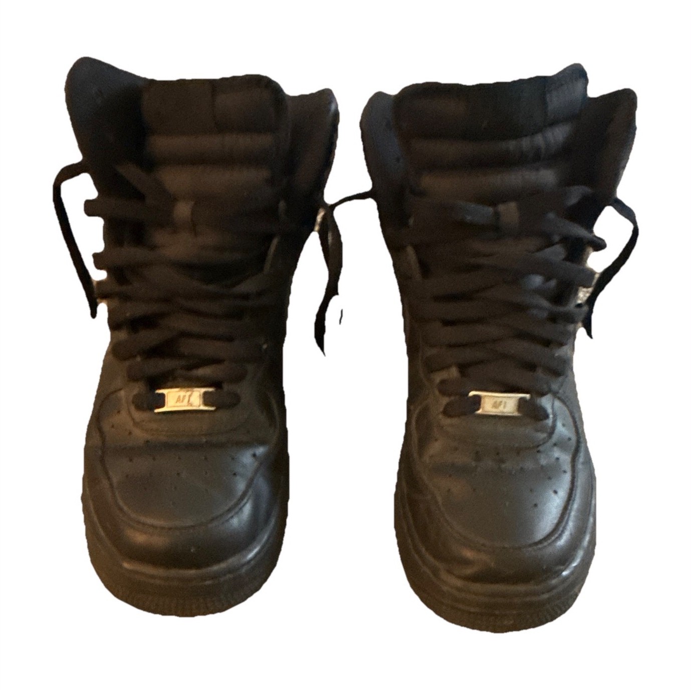 Nike Air Force 1 ’07 High Top Triple Black Leather Lace Up Sneakers CW2290-001