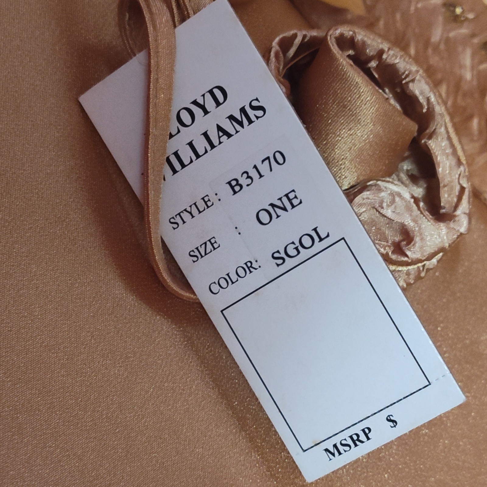 Lloyd Williams Gold Tote Bag, Magnetic Closure, Detachable Strap, Bow Accent