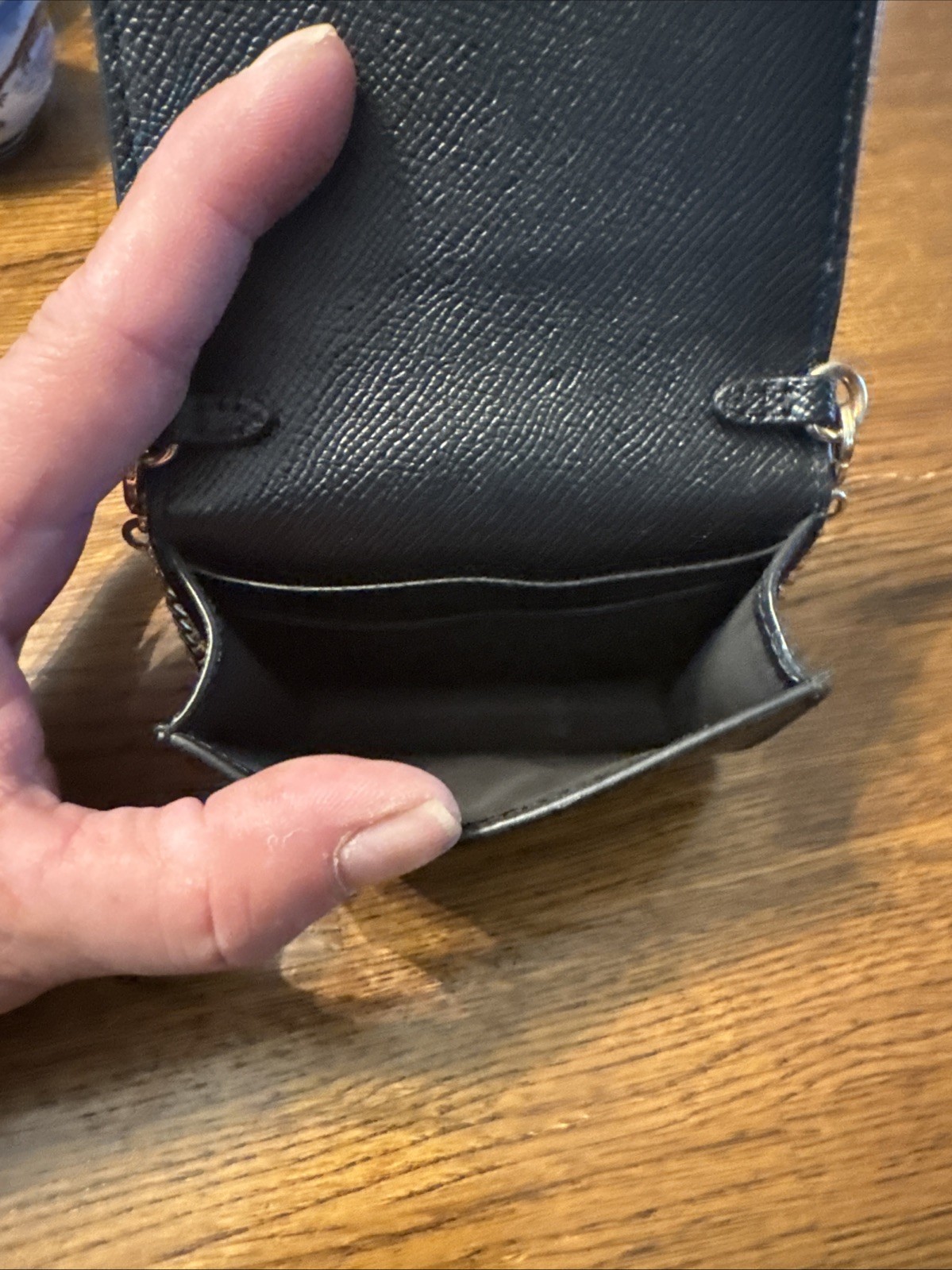 NEW Coach Mini Leather Wallet On A Chain Black C0059