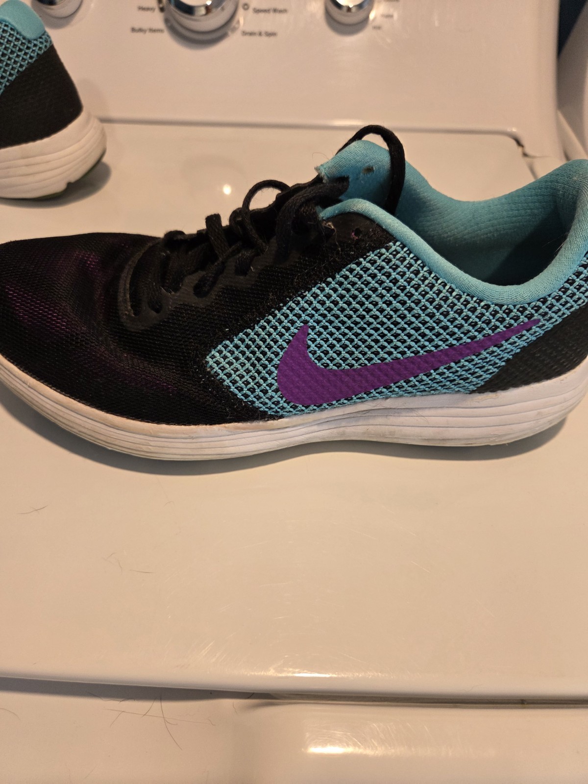 Nike Revolution 3 Teal, Black, And Purple Athletic Shoe Women’s Size 10