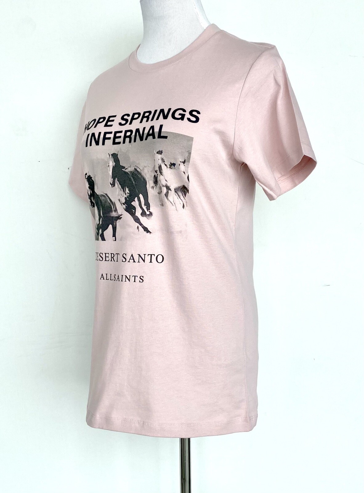 AllSaints Santo Boyfriend Tee NWT Retails $75 Price $55 Size S Horse Design