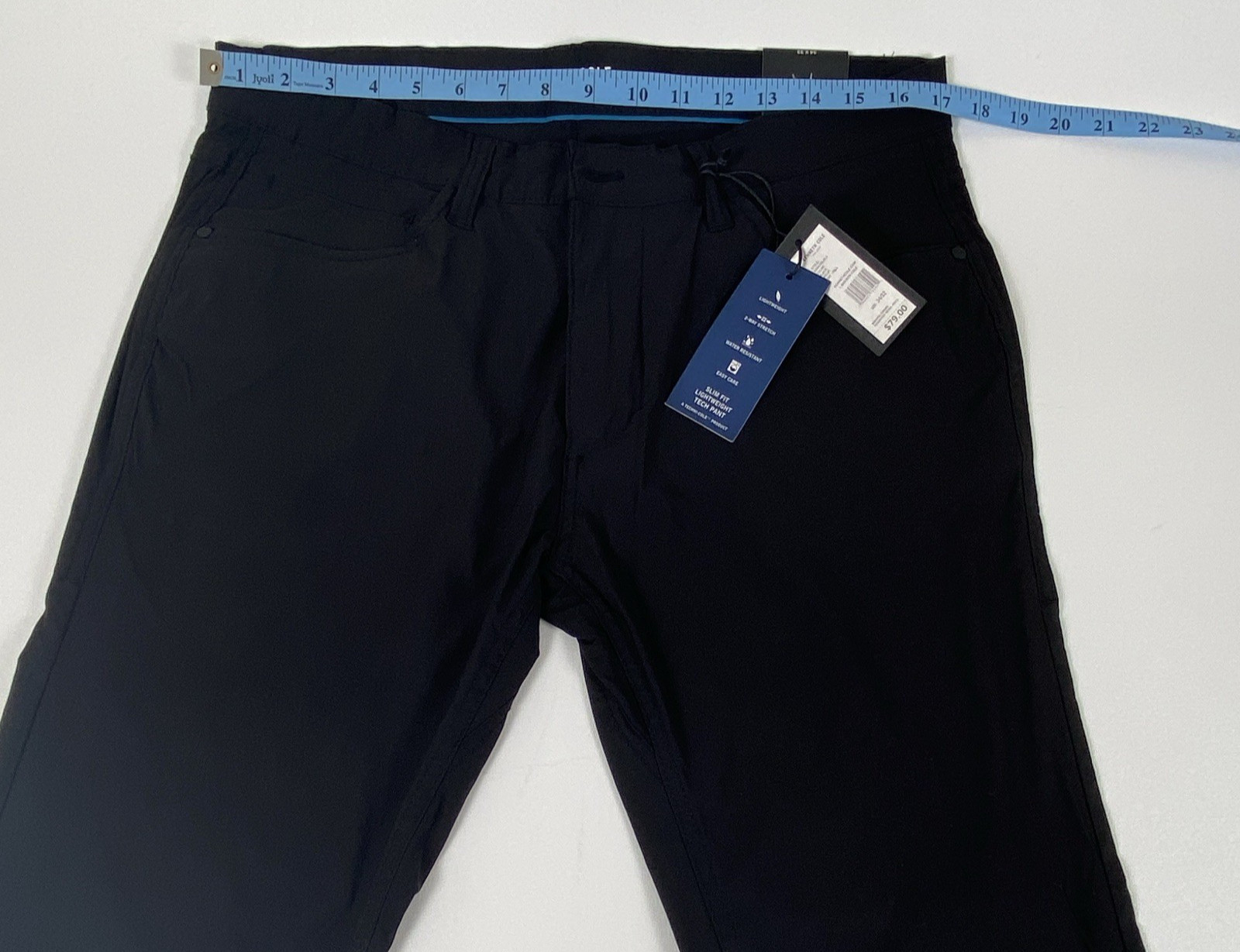Kenneth Cole New York TECHNI-COLE Slim Fit Lightweight Tech Pants Black 34