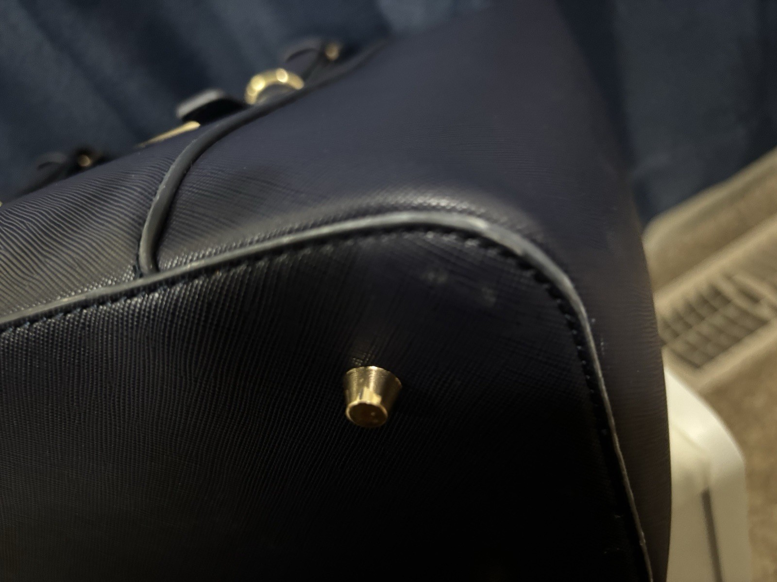 LOVEVOOK Navy Large Tote Zip Top w/ Gold Hardware, Detachable Strap, Pockets