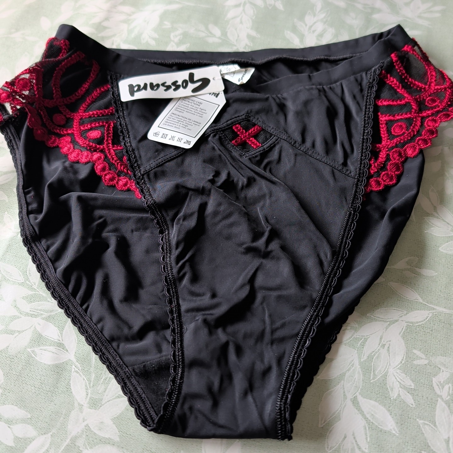 Gossard Knickers Size XL Black Red BNWT